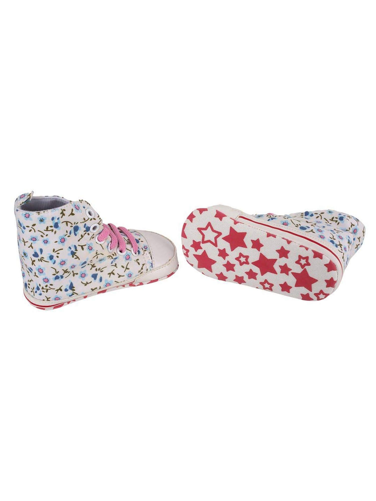 Baby Moo Kids White & Blue Casual Booties