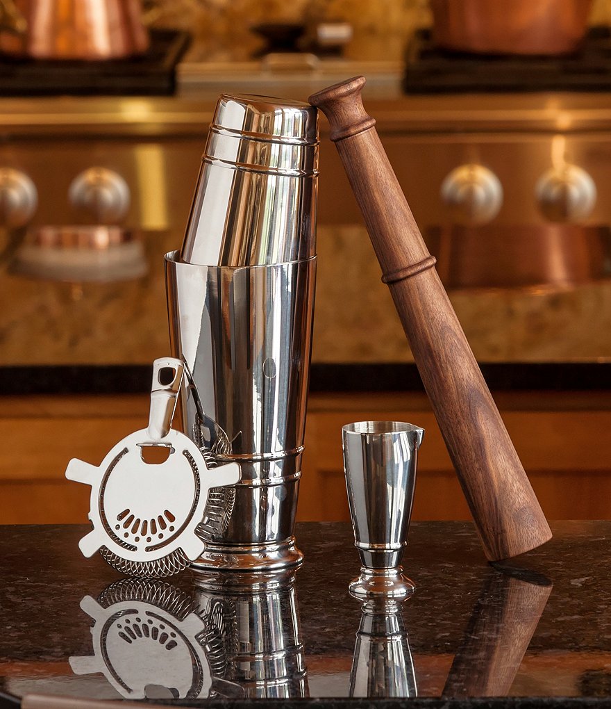 Southern Living Modern Stainless Steel Hammered Cocktail Shaker