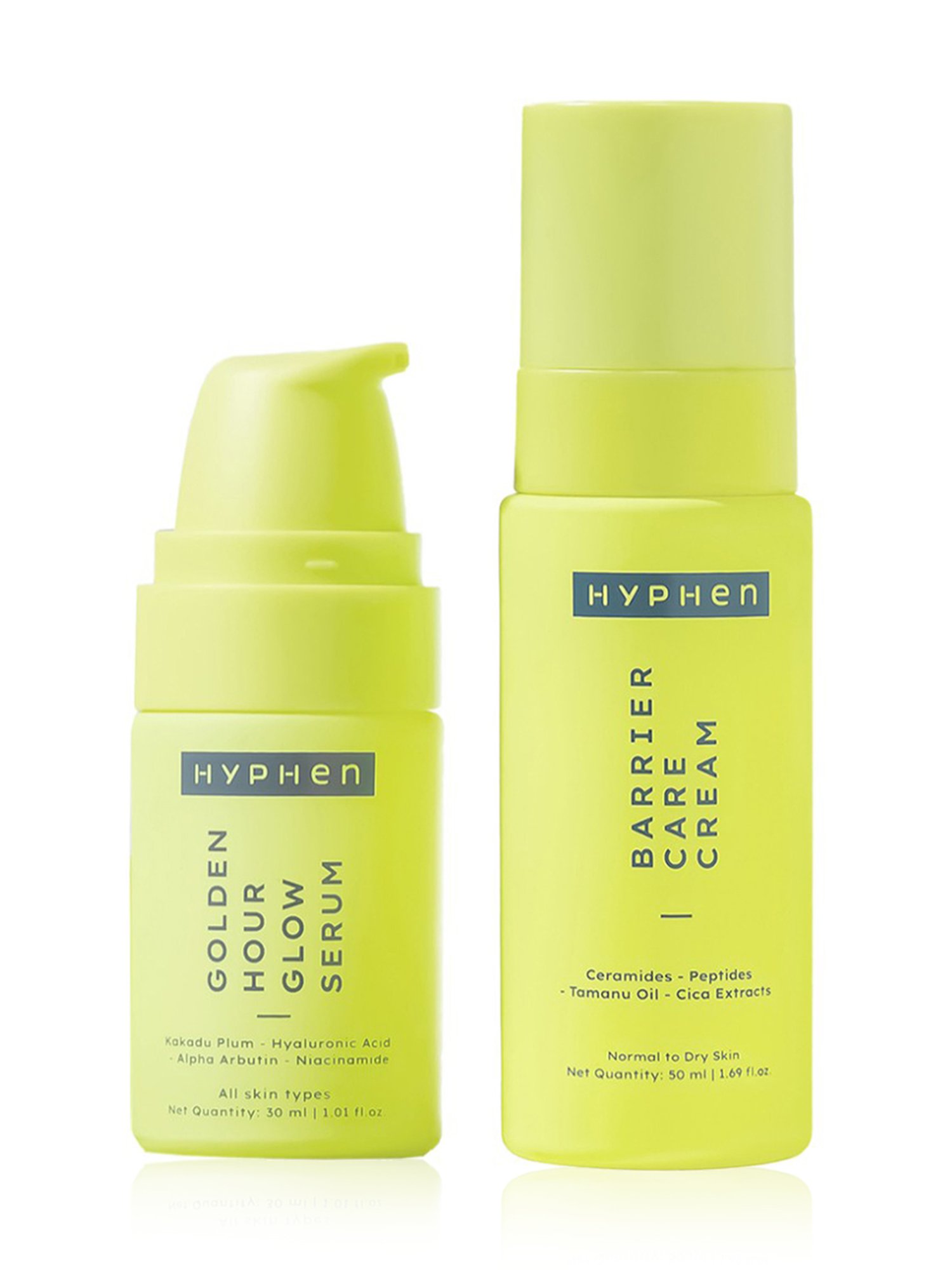 Hyphen Golden Hour Glow Serum & Hyphen Barrier Care Cream for Normal to Dry Skin Combo