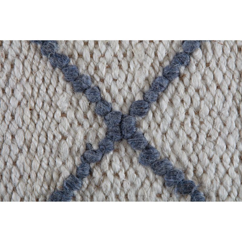5'x7' Kingston Diamond Rug Ivory with Gray/Blue - Anji Mountain