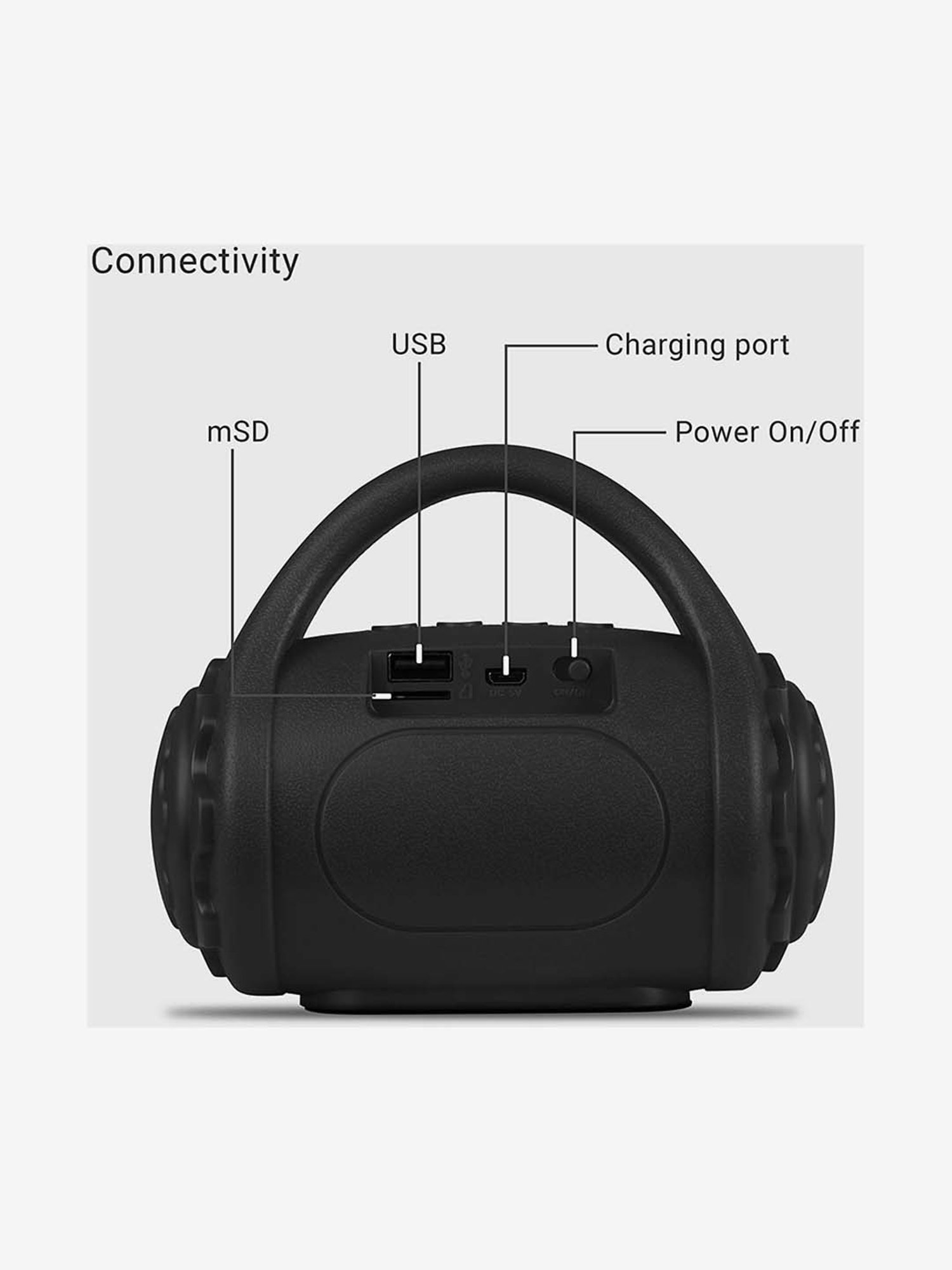 Zebronics Zeb-County 3W Multimedia Handy Portable Bluetooth Speaker (Black)