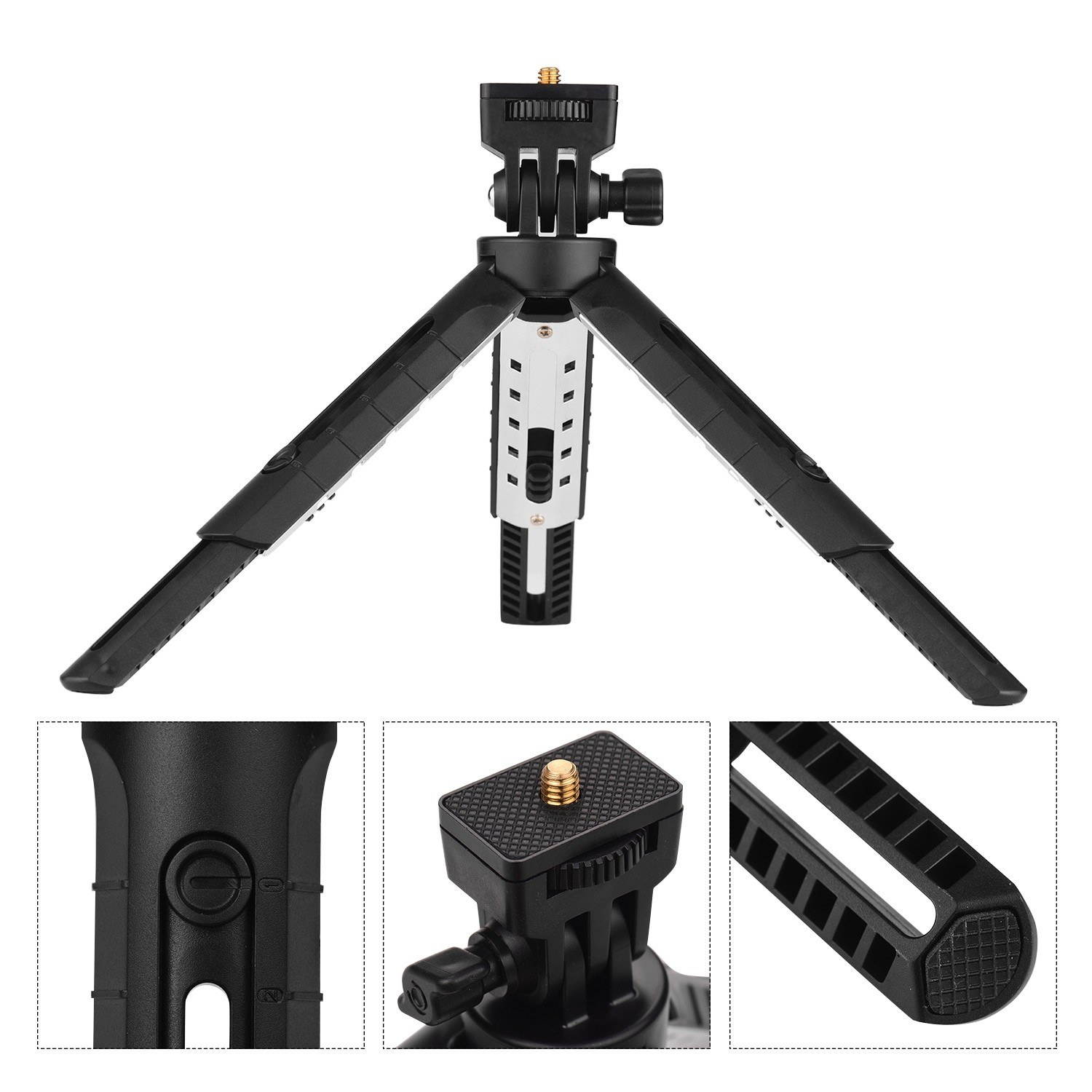 Mini Tabletop Tripod Folding Stand with 1/4inch Mounting Screw 5 Levels Adjustable for DSLR Mirrorless Camera