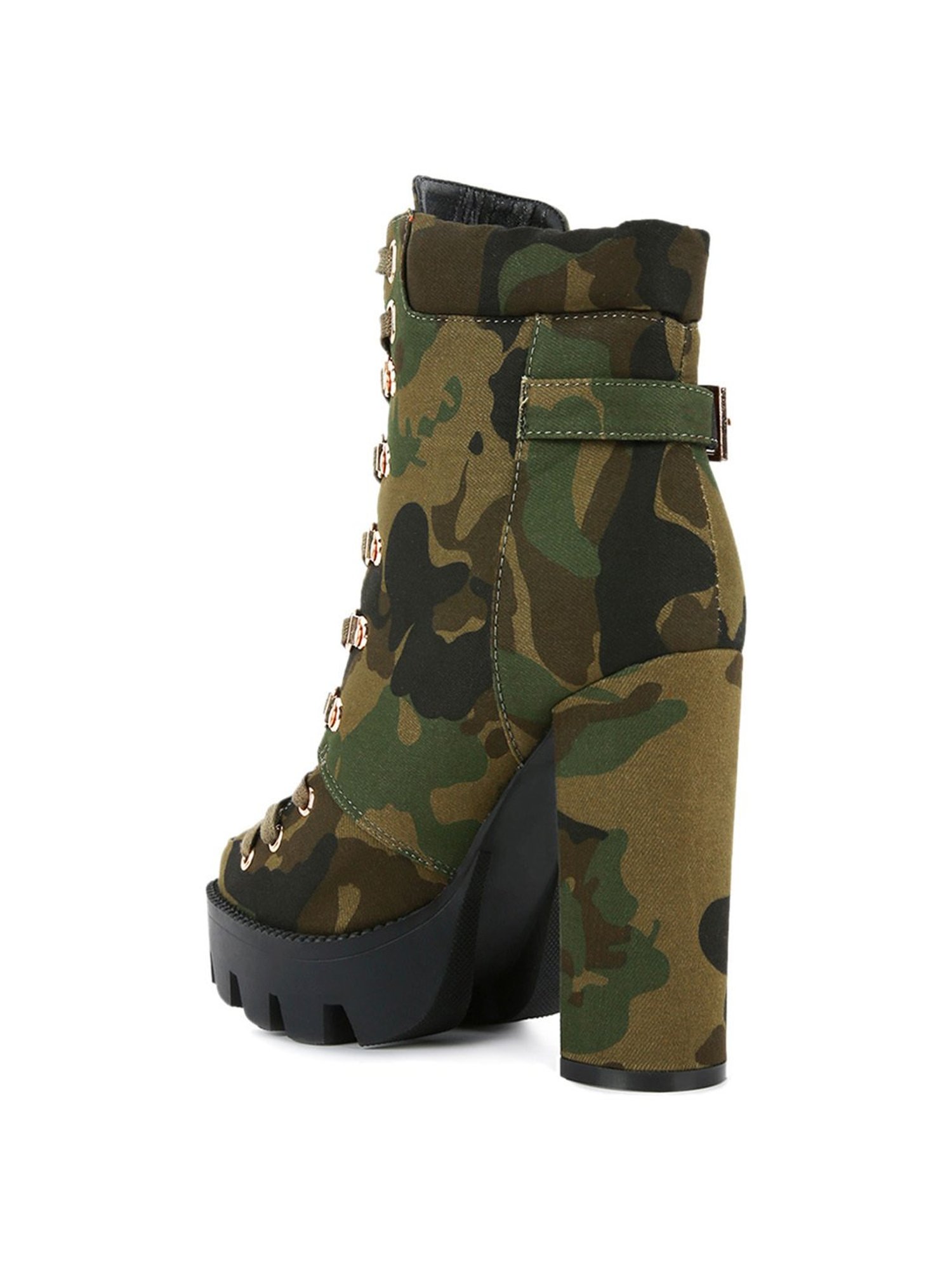 London Rag Women's Khaki Derby Boots