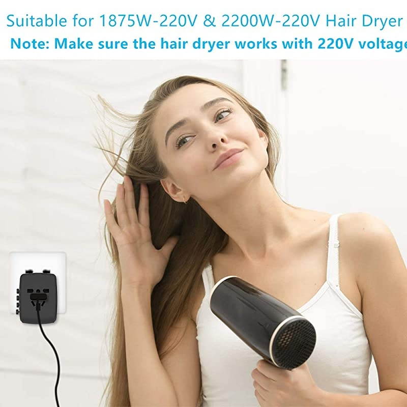 Adapter, 2400W International Power Adapter, Universal Adapter with 4 USB Ports, Perfect for UK, EU, AU, US, Over 150 Countries (Black)