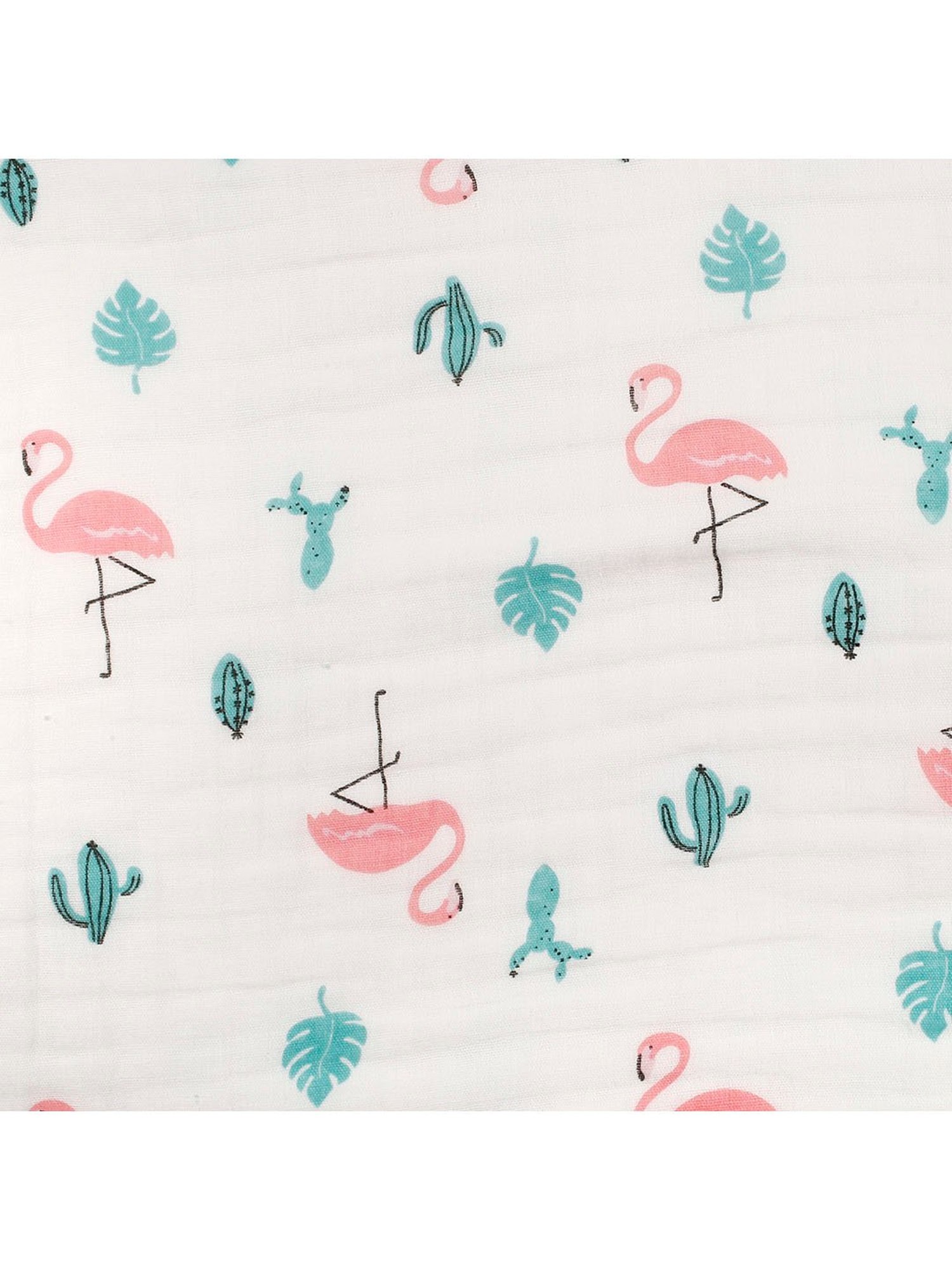 Baby Moo Flamingo White Muslin Blanket