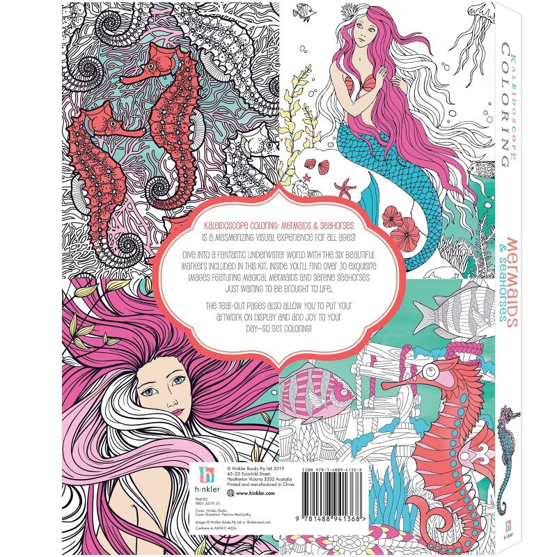 Kaleidoscope Coloring Kit: Mermaids & Seahorses - Hinkler Books
