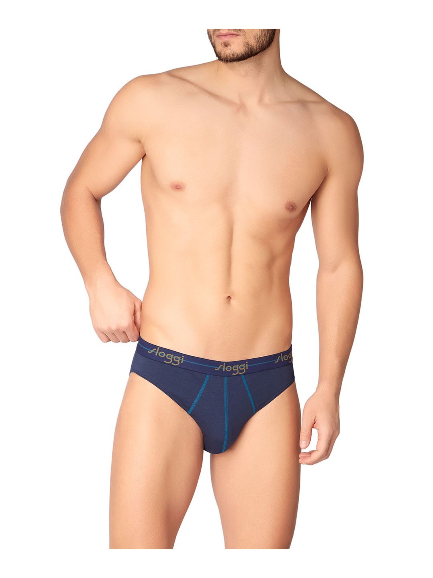 Sloggi Navy & Green Printed Briefs - Pack Of 2