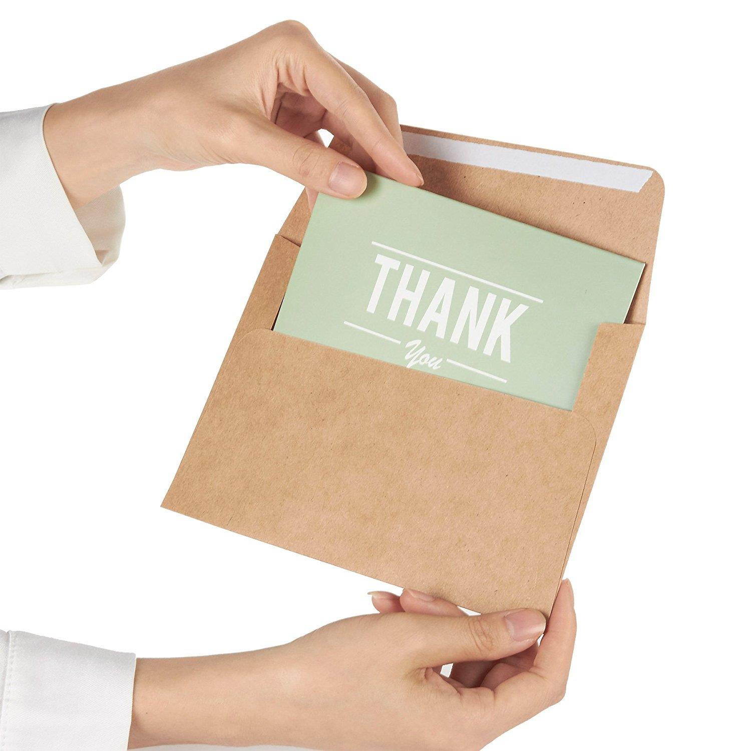 A7 Envelopes for Invitations - 50-Count A7 Invitation Envelopes Bulk, Kraft Paper Envelopes for 5 x 7 Inch Photos, Wedding, Baby Shower, Party Invitations, Square Flap, Brown, 5.25 x 7.25 Inches