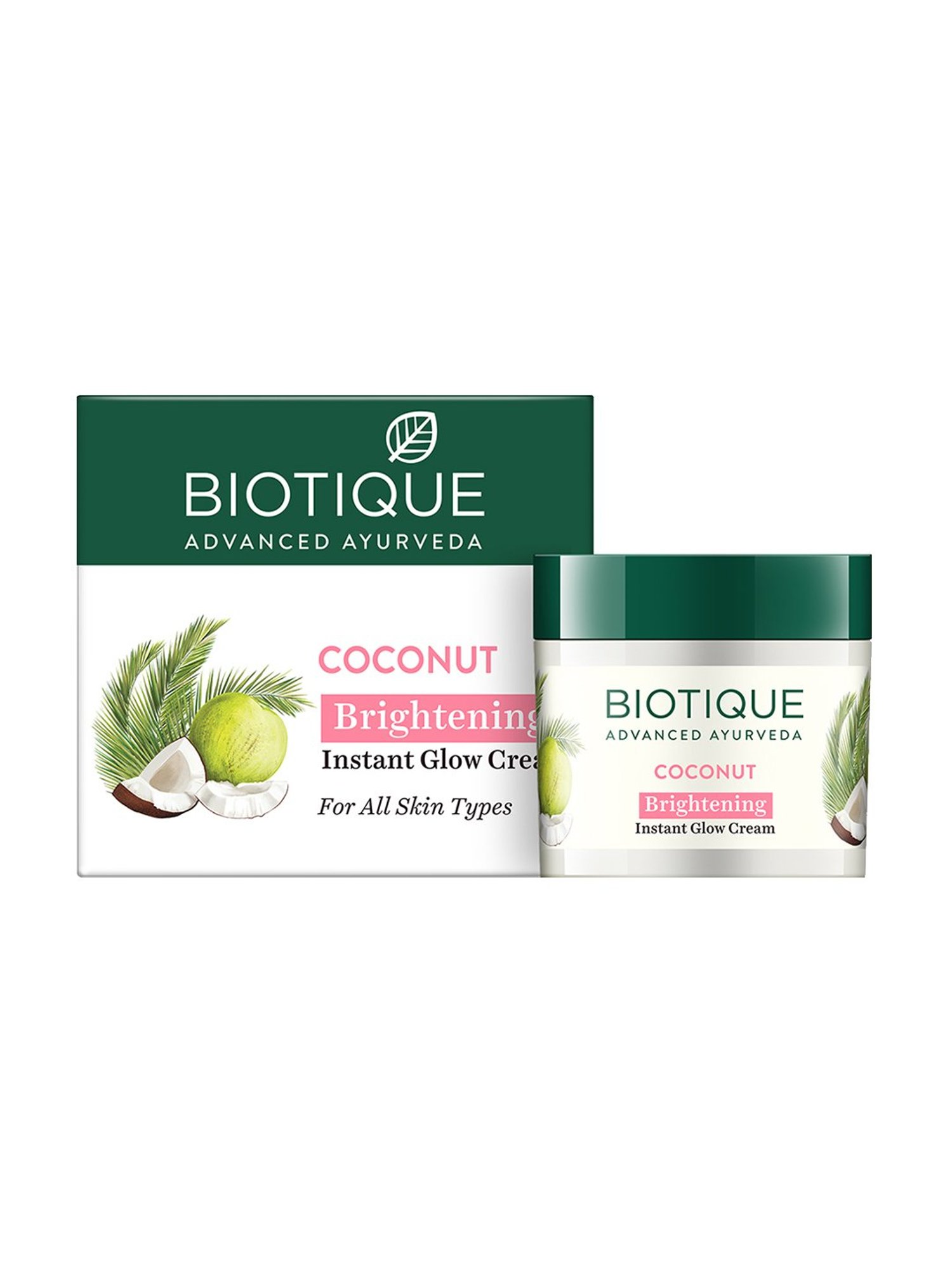Biotique Coconut Brightening Instant Glow Cream - 50 gm