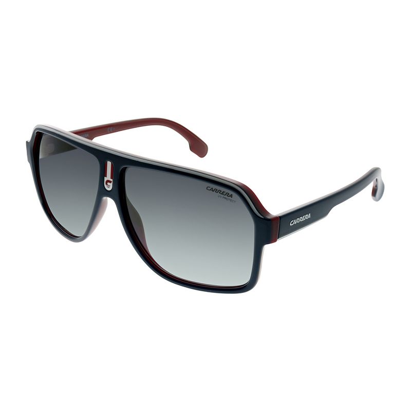 Carrera  8RU 9O Unisex Rectangle Sunglasses Blue with Red/White/Blue Stripes 62mm