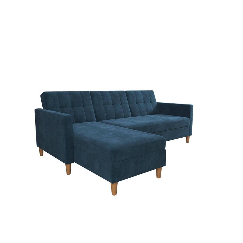 Hartford Storage Sectional Futon and Hartford Storage Ottoman Blue - Dorel Home Products