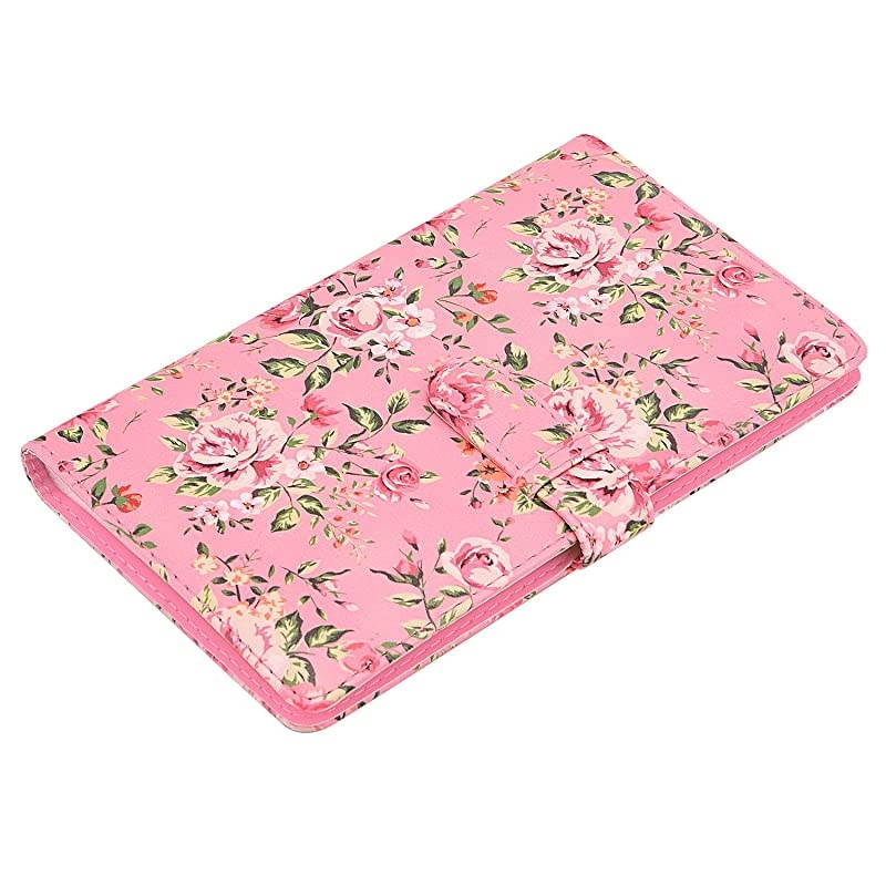 Wallet PU Leather Photo Album Compatible with Fujifilm Instax Mini 11 9 8 90 8+ 26 7s Instant Camera Film, Polaroid Snap Zip Z2300 PIC-300 Film (Pink Floral)