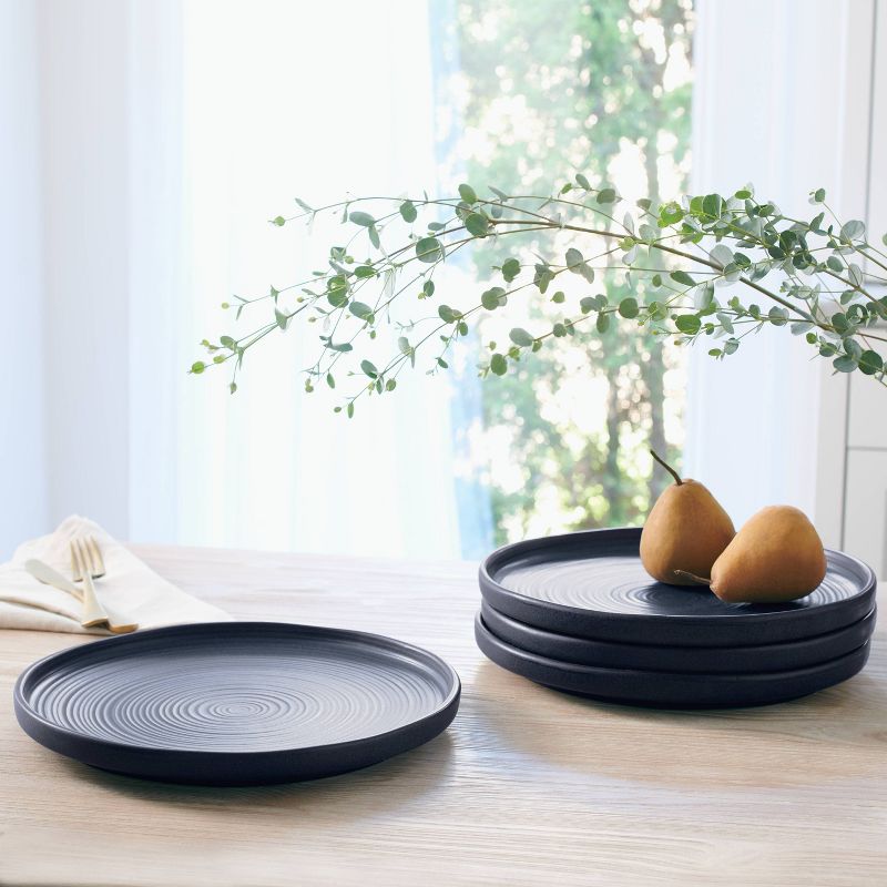 10.6" 4pk Stoneware Glazed Dinner Plates Blue - Threshold™ designed with Studio McGee