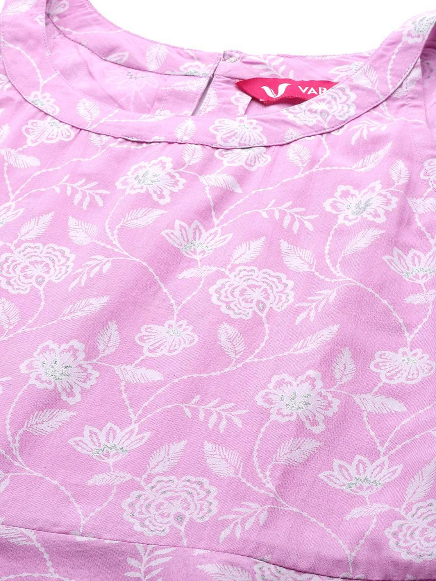 Varanga Purple Cotton Printed Kurta Palazzo Set