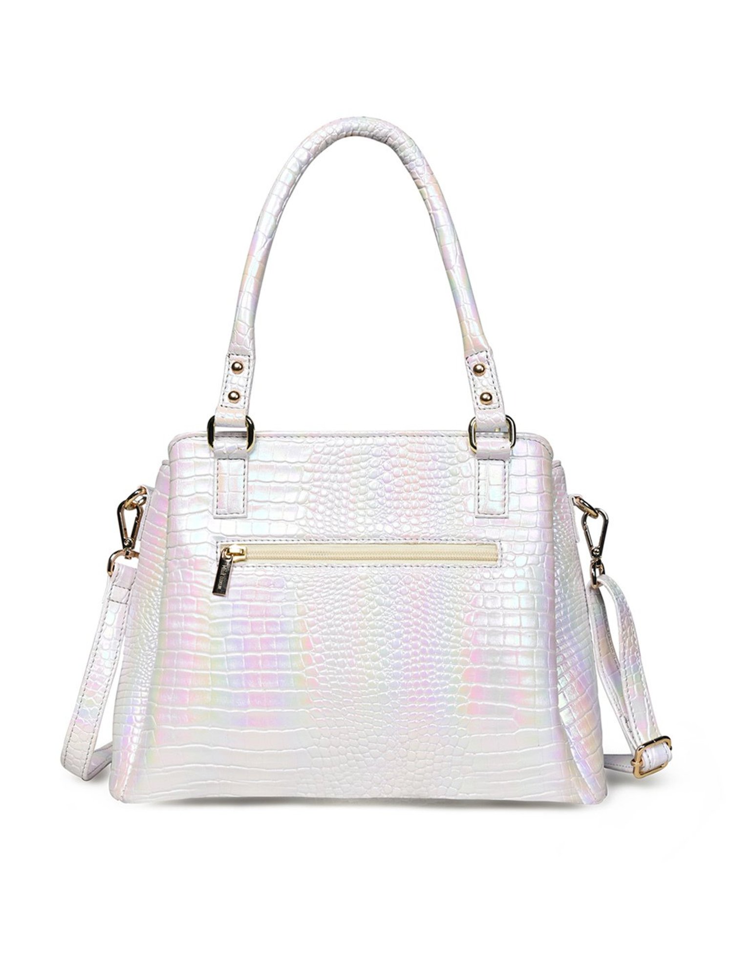 PELLE LUXUR White Animal Effect Medium Satchel
