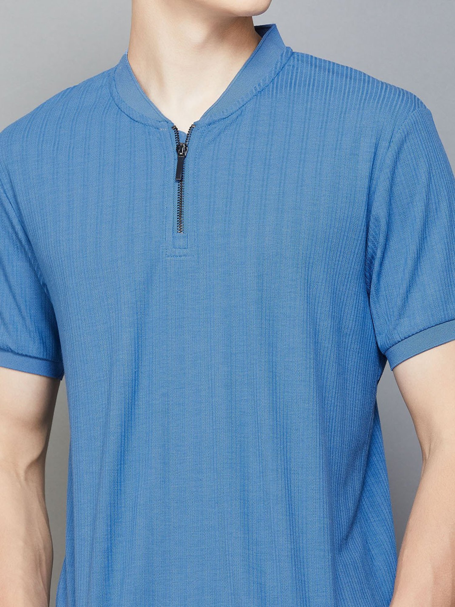 BOSSINI Navy Regular Fit Striped T-Shirt