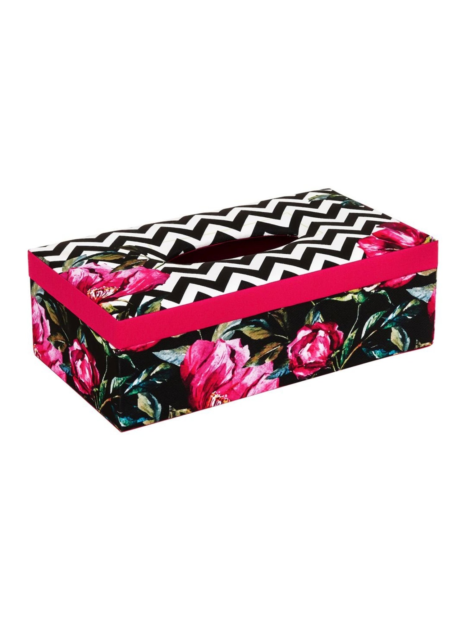 SEJ by Nisha Gupta Multicolor Wooden Tissue Paper Box Holder - Set of 1