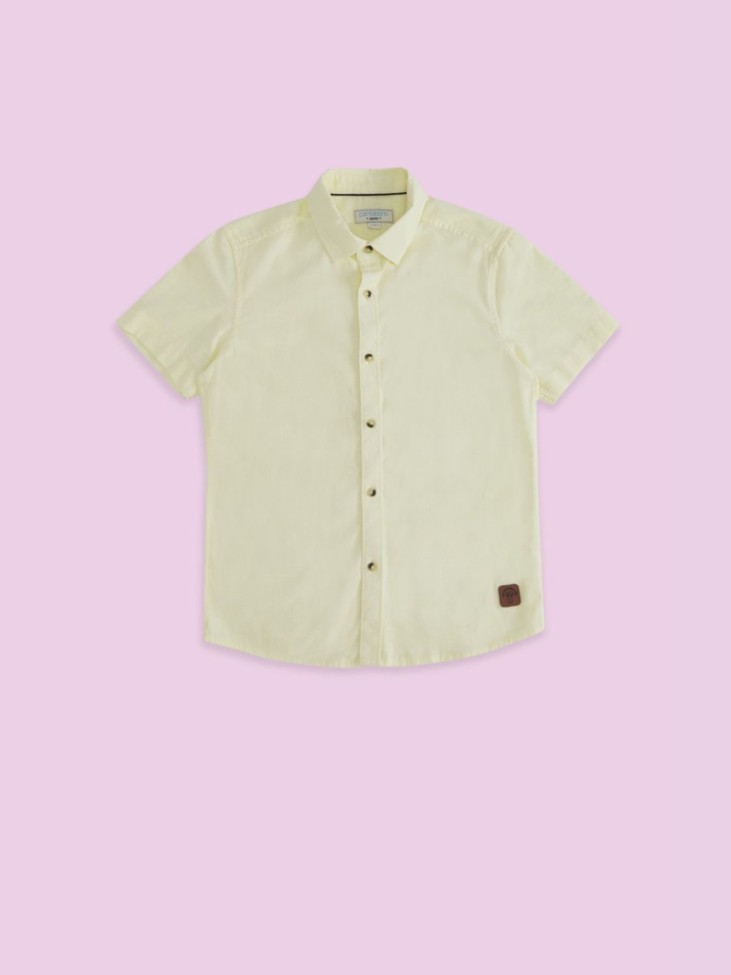 Pantaloons Junior Yellow Cotton Regular Fit Shirt