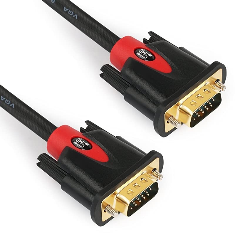 VGA Cable 30Feet VGA to VGA Monitor Cable HD15 SVGA for PC Laptop TV Porjector Black and Red Color