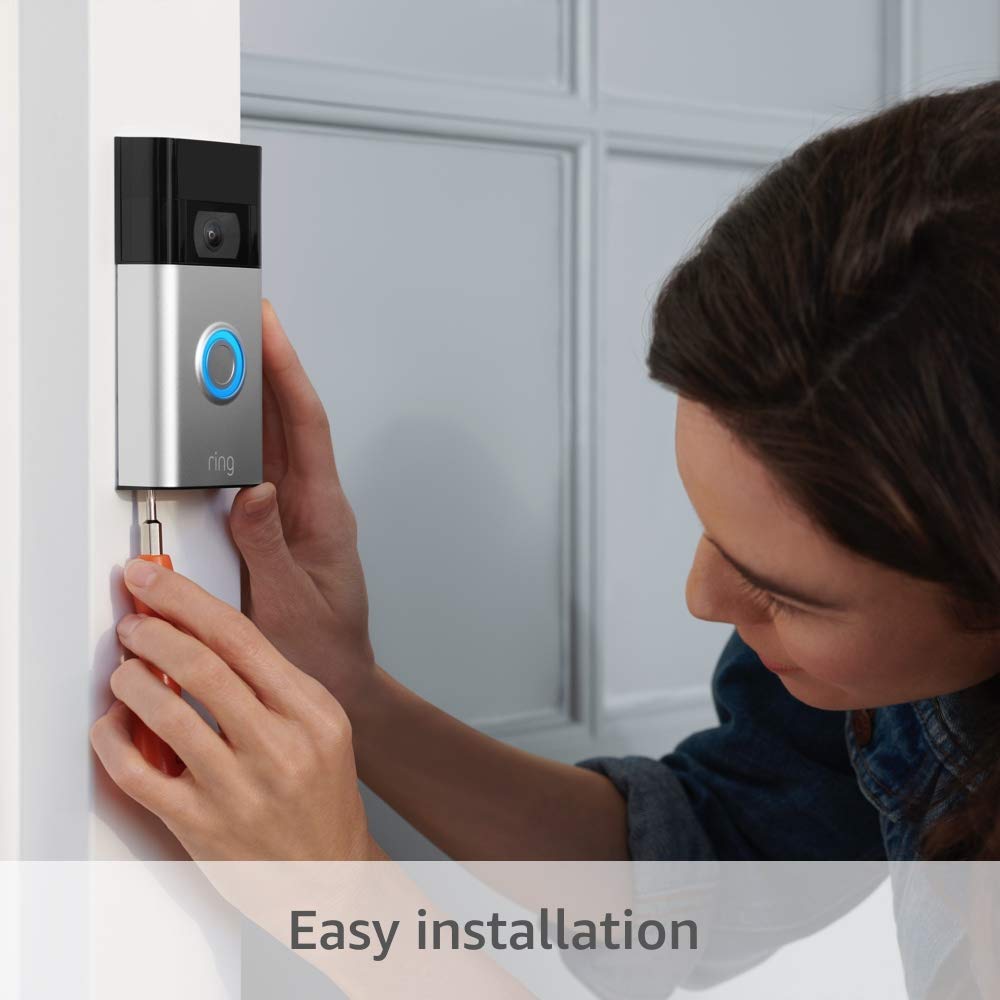 Ring Video Doorbell 2nd Gen, HD 1080P with 2-way Talk and Advanced Motion Detection, Built-in Rechargeable Battery or Connects to Existing Doorbell Wires (Venetian Bronze)