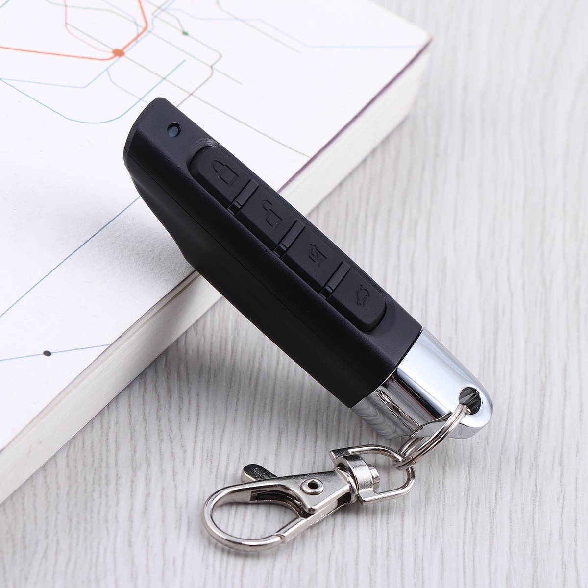 4 Buttons 433MHz Universal Garage Door Remote Control Door Entry Cloning Duplicator (Black)