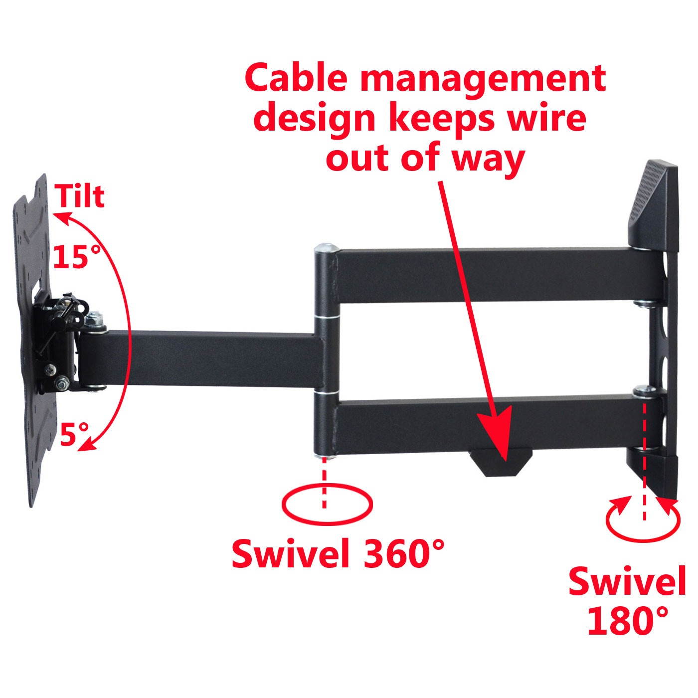 TV Wall Mount Most 26 32 39 40 42 43 46 47 48 50 55" LED LCD Plasma Full Motion Tilt Swivel Arm Bracket