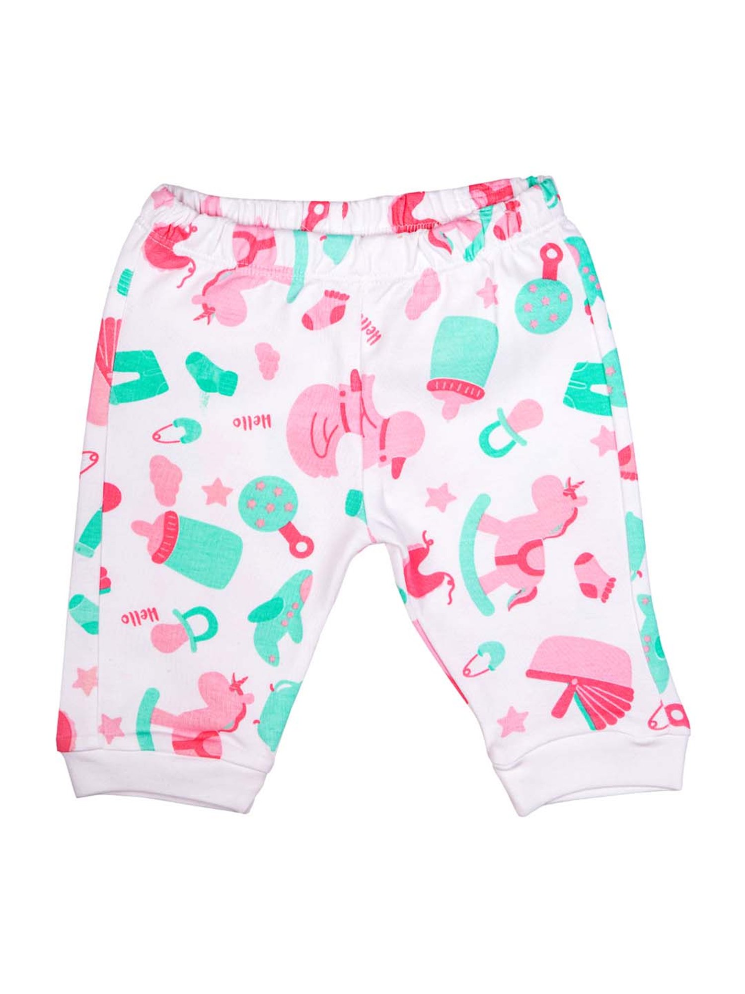 Mee Mee Kids Multicolor Cotton Printed Joggers - Pack of 3