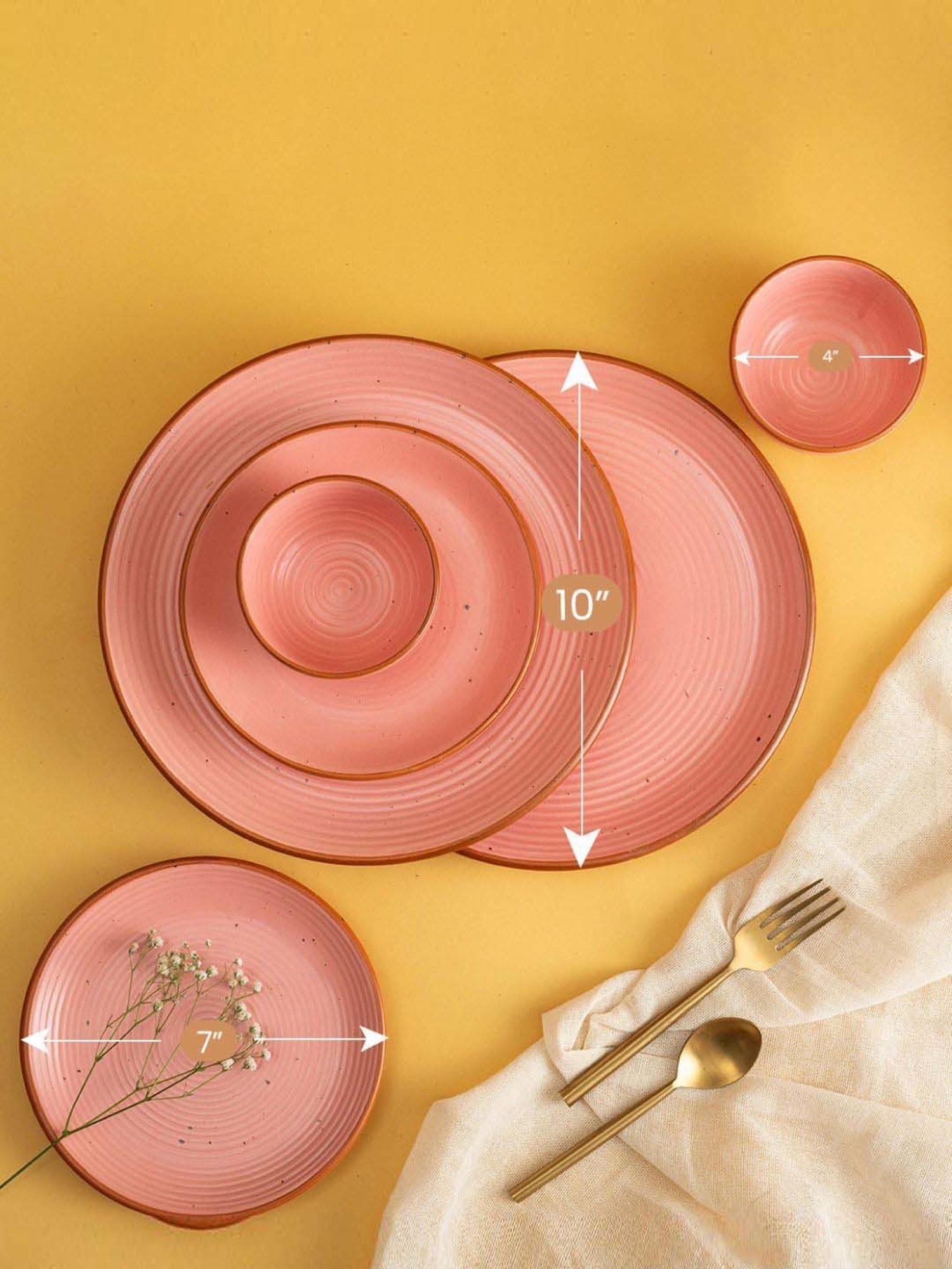 Urban Space Warm Pink Ceramic Dinner Set