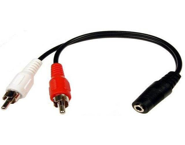 6in 3.5mm Stereo Jack to Dual RCA Cable