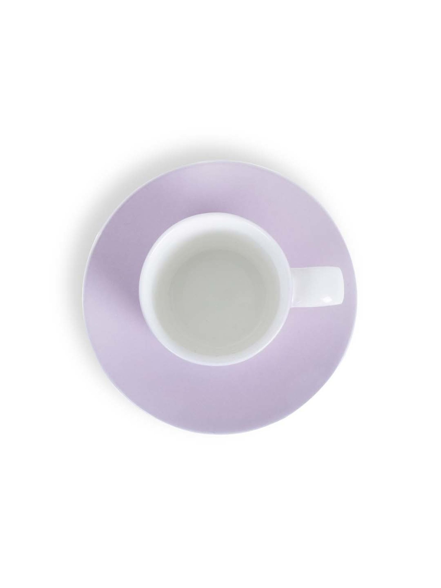 MONNO Snap Lilac & White Bone China Cup & Saucer (0.15 L)- Set of 2