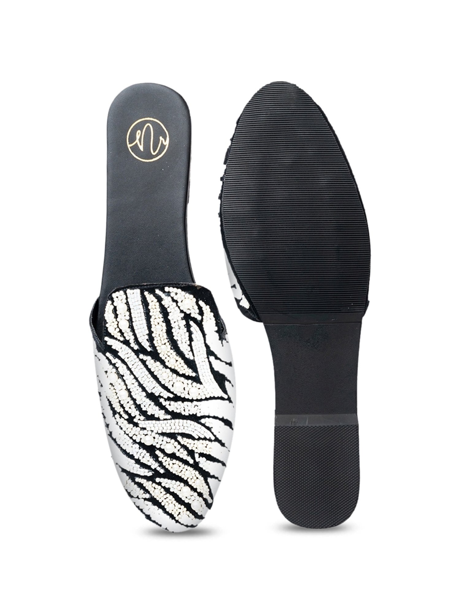 NR by Nidhi Rathi Women's Black Mule Shoes