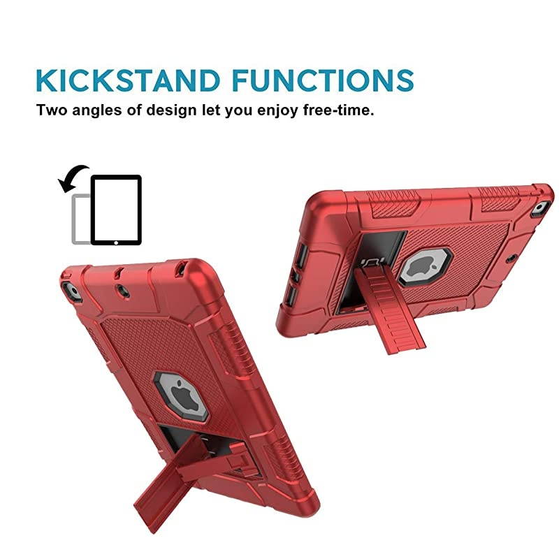 Case for iPad 8th Generation / iPad 7th Generation, Slim Heavy Duty Shockproof Rugged High Impact Protective Case for Kids with Stand for iPad 10.2 inch 2020/2019 Release,Black