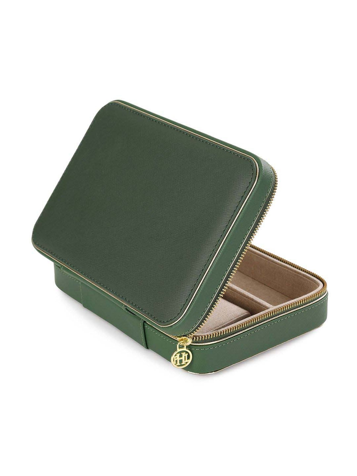 Pure Home and Living Green Mdf Travel Rectangular Jewellery Box