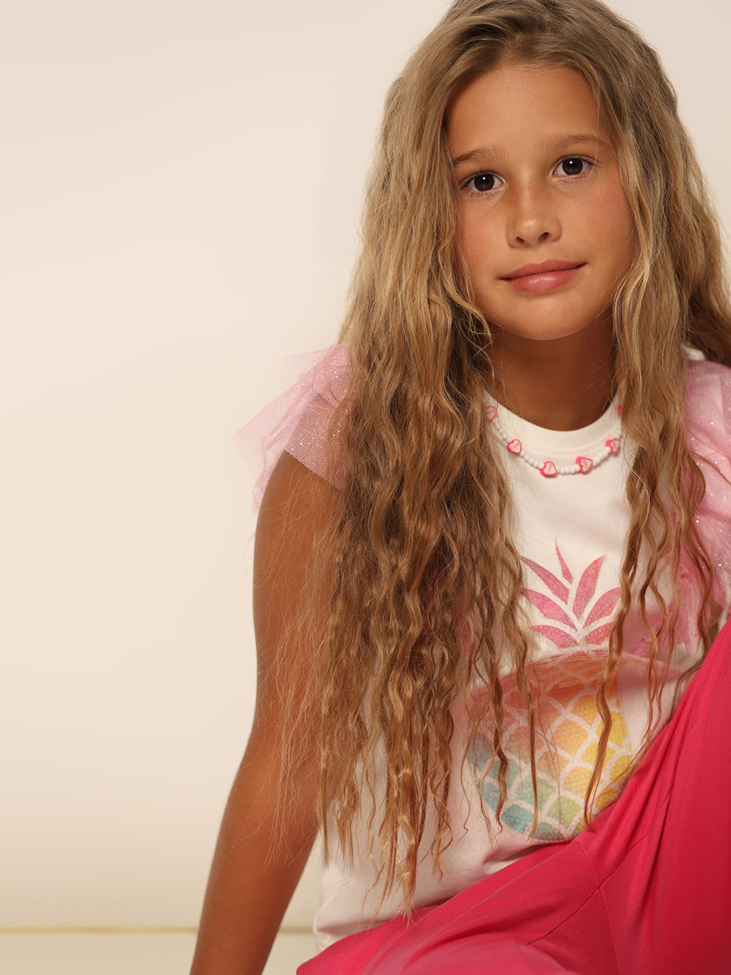 VERO MODA GIRL Bright White Embellished T-Shirt