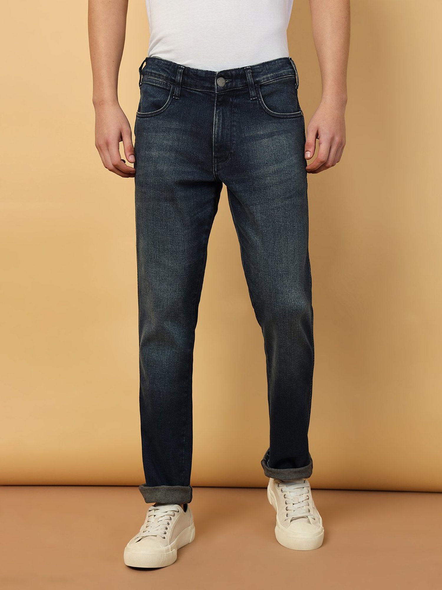 American Eagle Blue Cotton Regular Fit Jeans