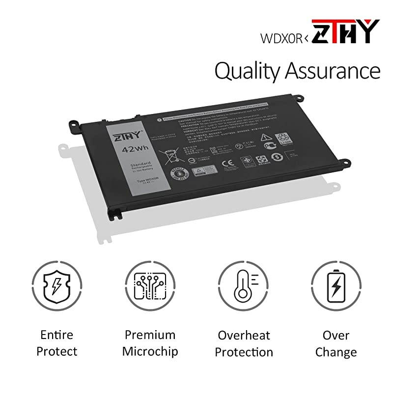 WDX0R Battery Replacement for Dell Inspiron 13 5368 5378 7368 7378 15 5565 5567 5568 5570 5578 5584 7570 7579 7569 P58F 17 5765 5767 5770 Series CYMGM WDXOR 3CRH3 T2JX4 FC92N 42Wh 114V 3Cell