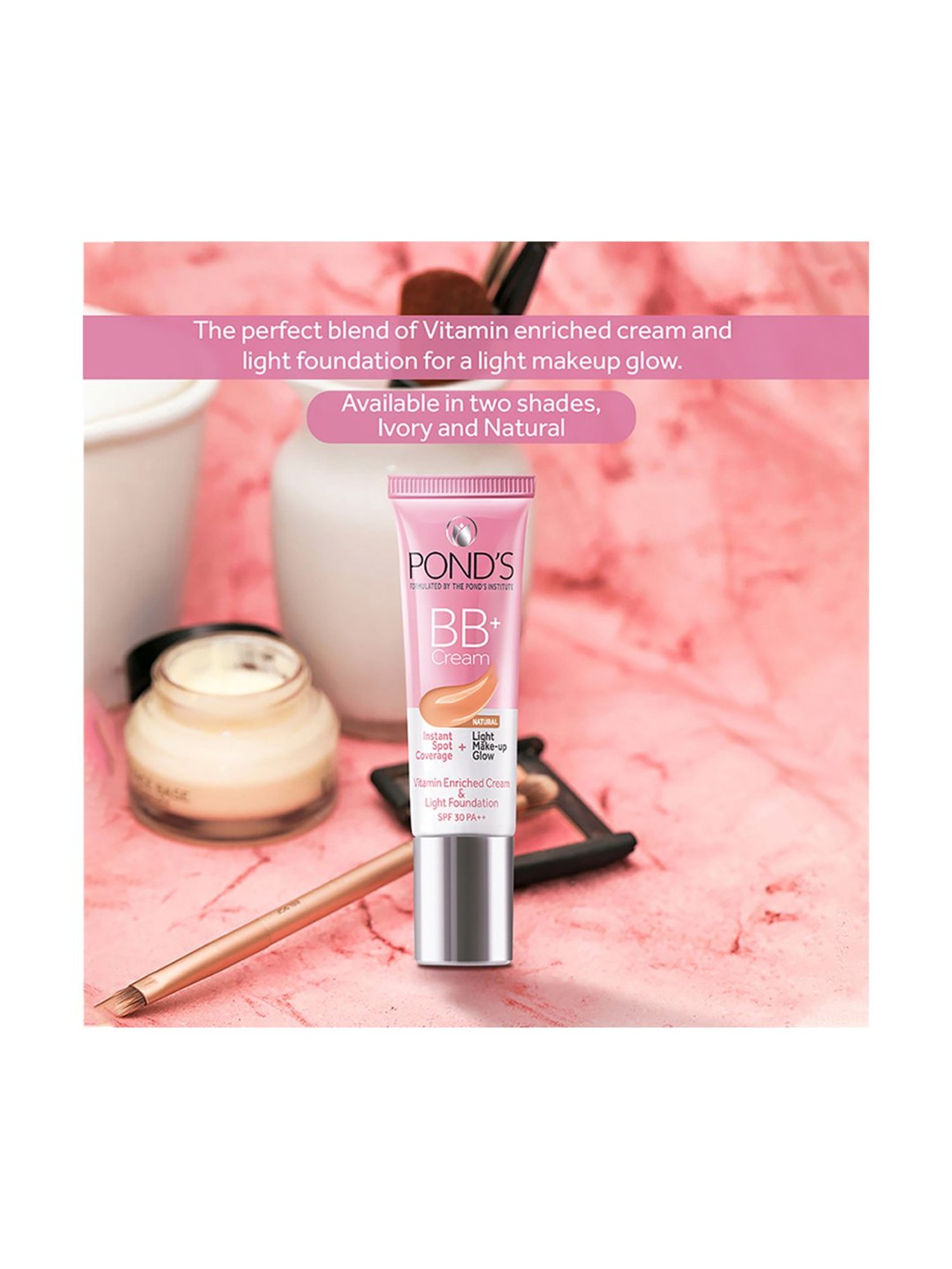 POND'S BB+ Cream Instant Spot Coverage + Light Make-Up Glow SPF 30 Natural - 9 gm