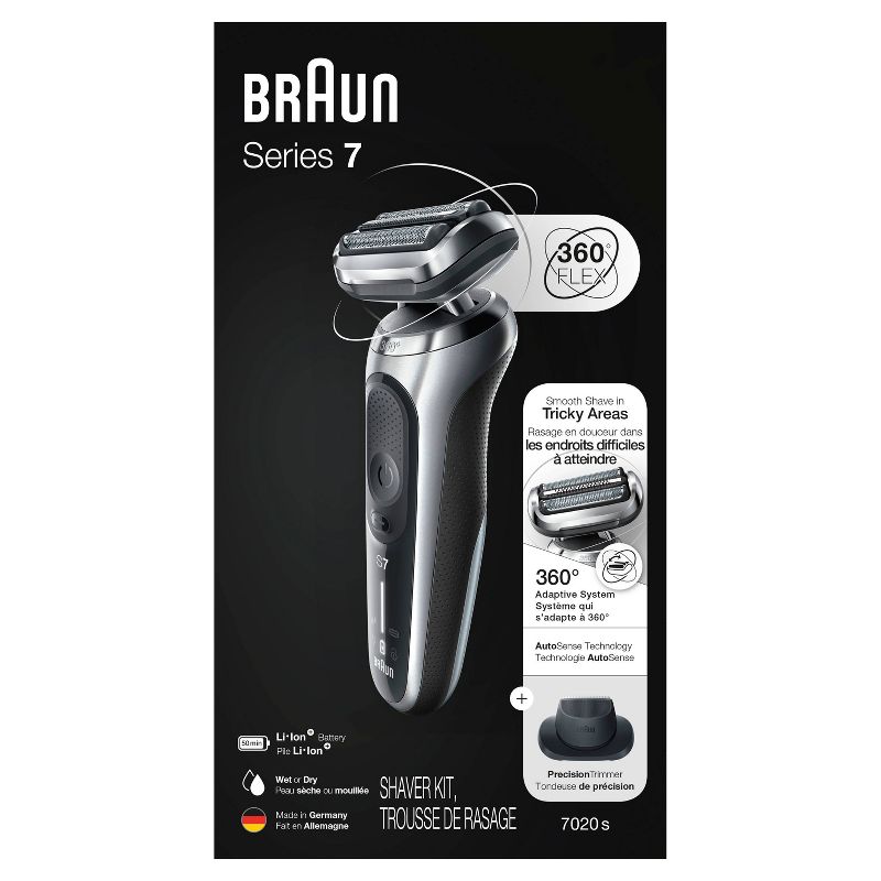 Braun Series 7 Flex Men's Rechargeable Wet & Dry Cordless Electric Foil Shaver 7020s