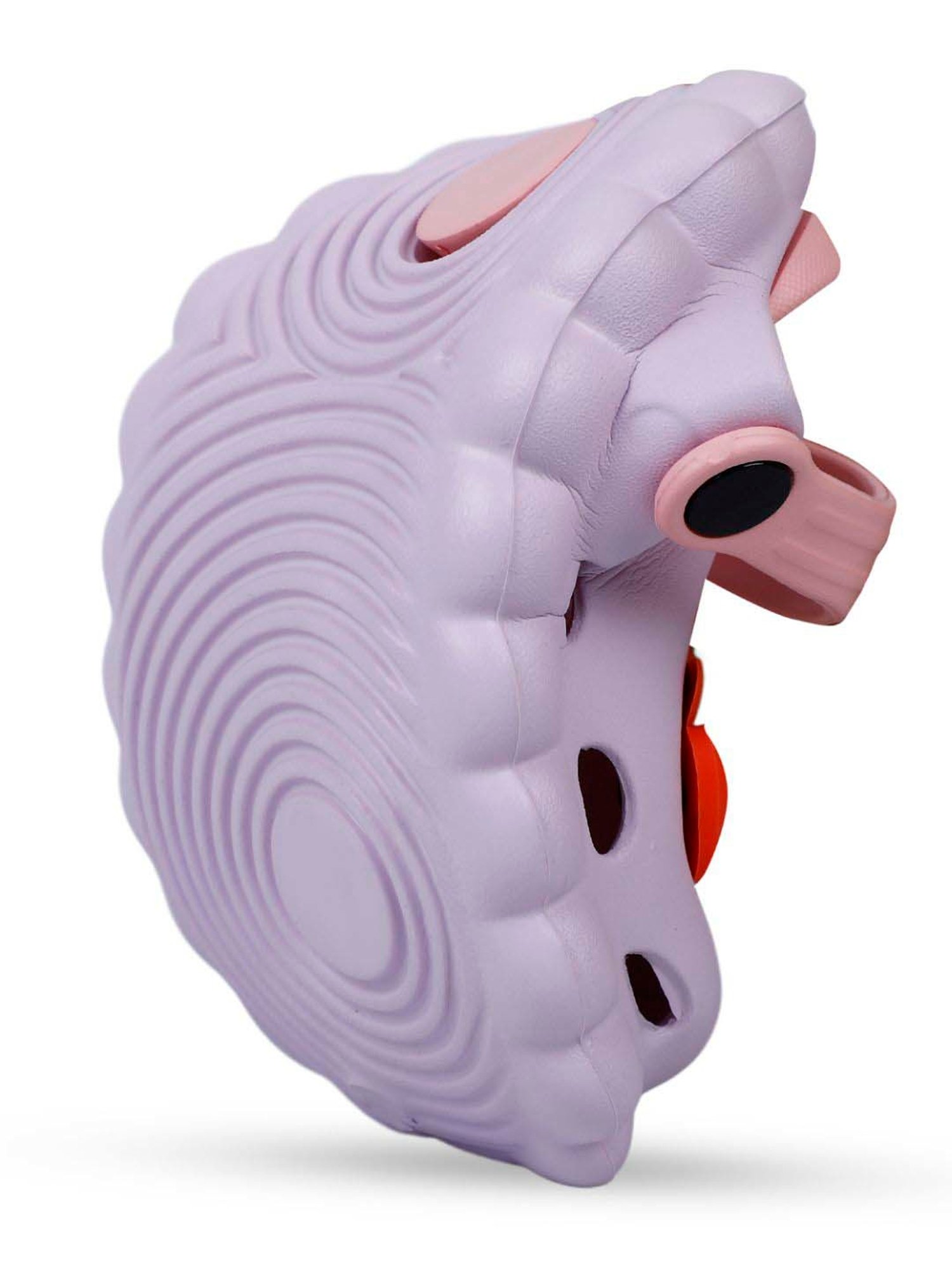 Baby Moo Kids Lilac & Red Hungry Bunny Applique Waterproof Anti-Skid Back Strap Clogs