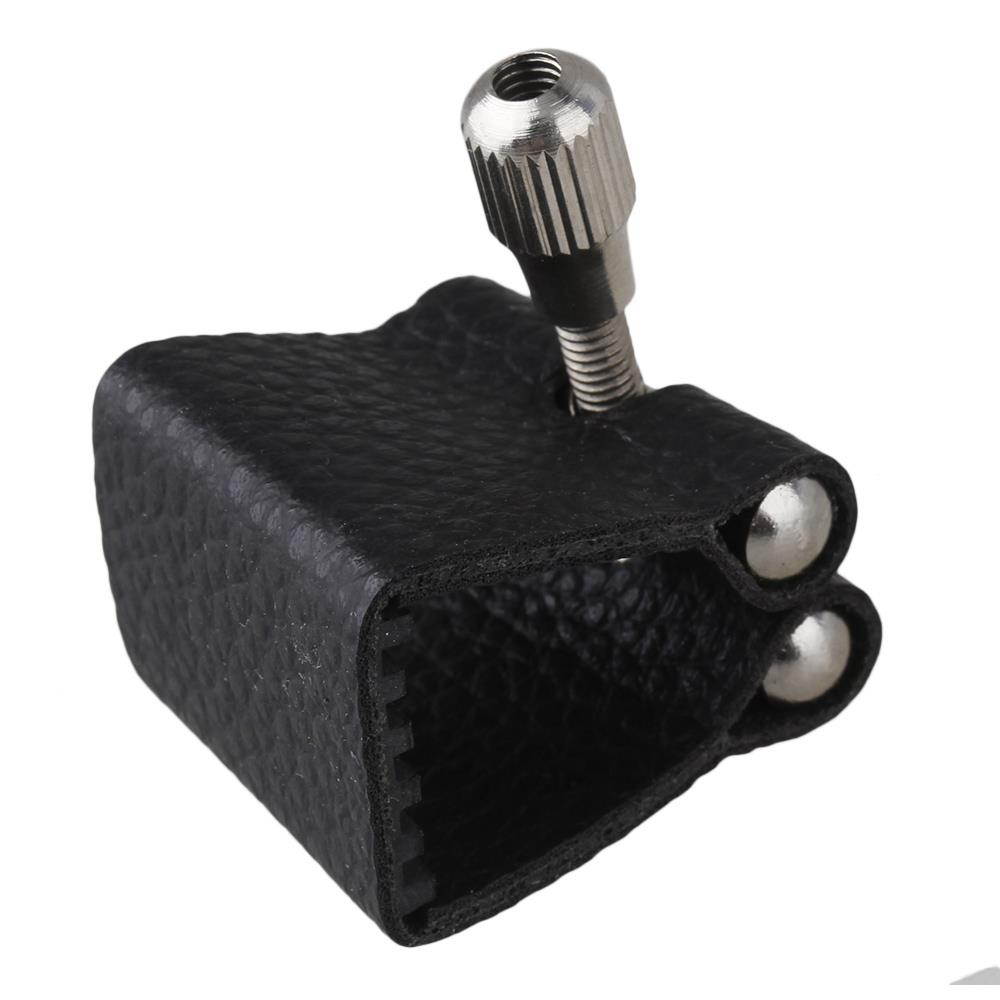 BQLZR 10PCS Soprano Sax Saxophone Artificial Leather Ligature Fastener Black Durable