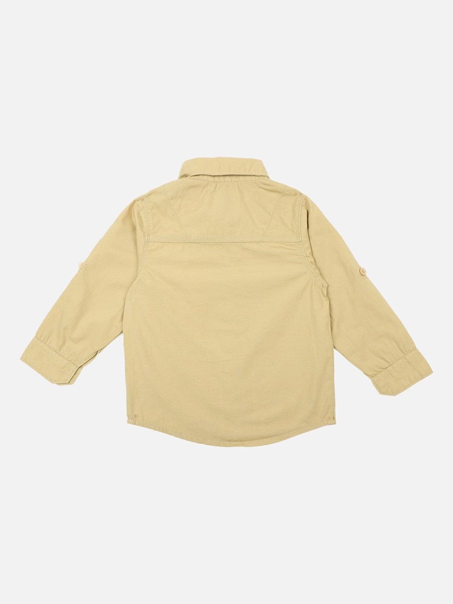 Bodycare Kids Beige Solid Full Sleeves Shirt