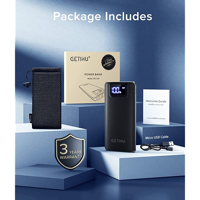 Portable Charger LED Display 10000mAh Power Bank 48A 2 USB Ports HighSpeed Battery Pack with Flashlight for iPhone 11 Pro X 8 7 6S Plus Samsung Galaxy S20 S10 Note 10 Google LG Oneplus iPad