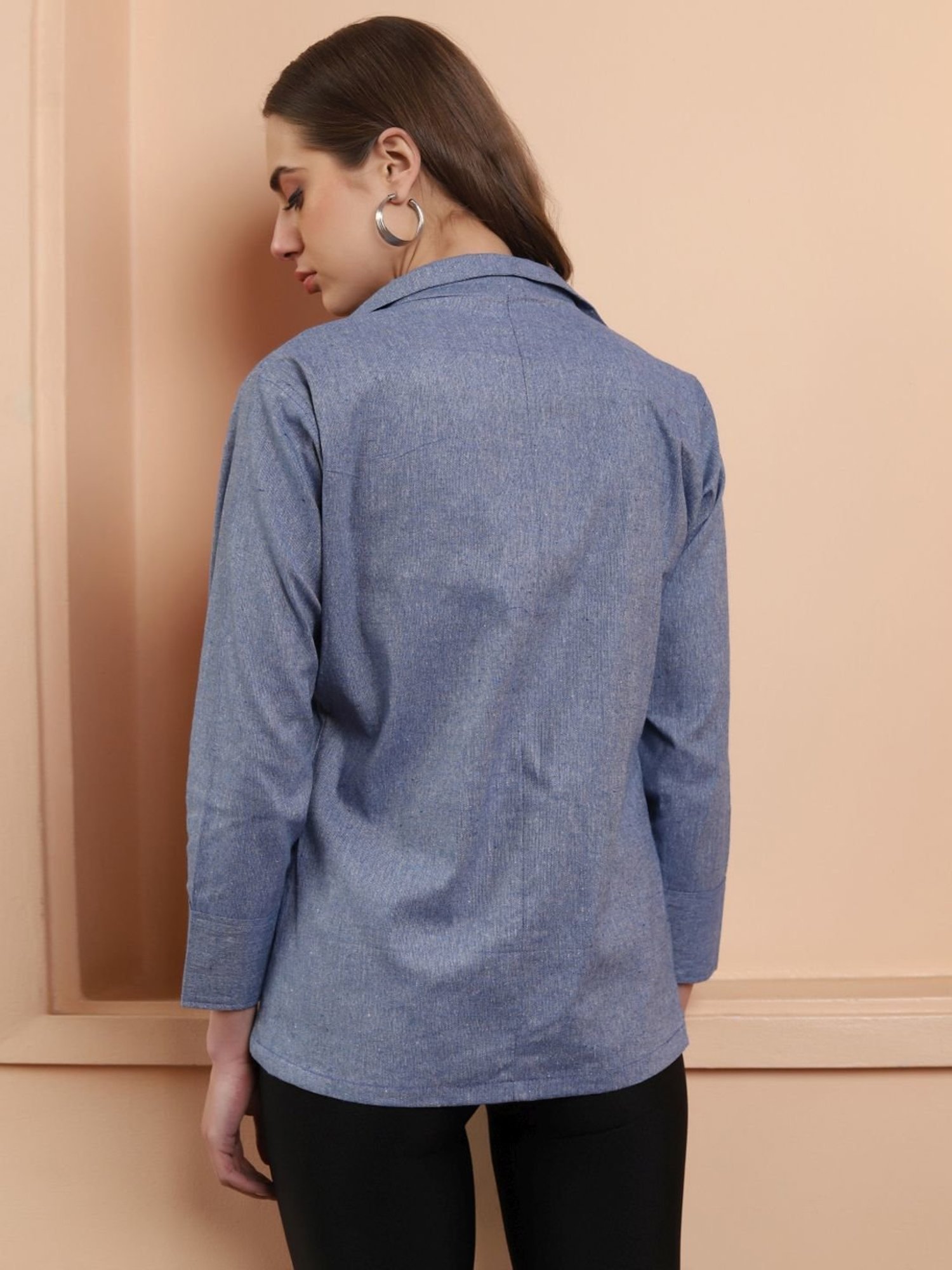 SHADES Powder Blue Pure Cotton Handloom Blazer