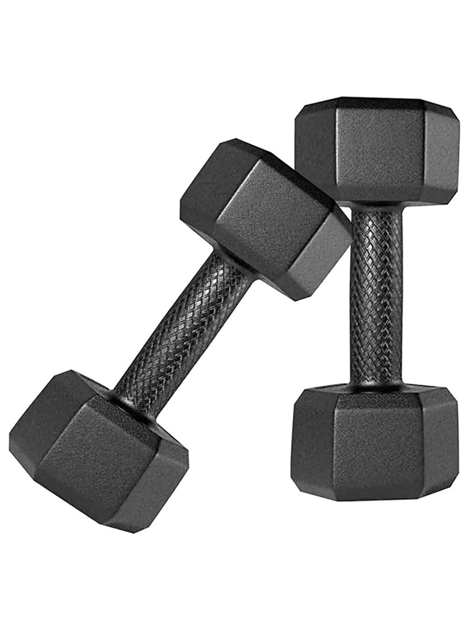 Protoner Hex Pair of 1kg Each PVC Dumbbells Set (Black)