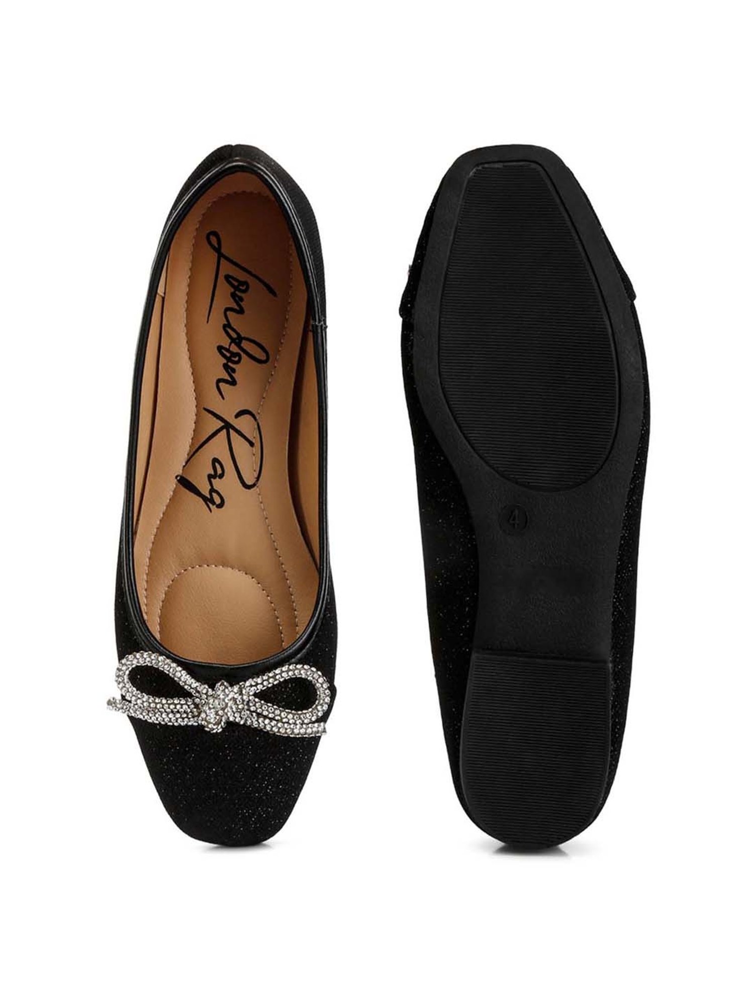 London Rag Women's Black Flat Ballets