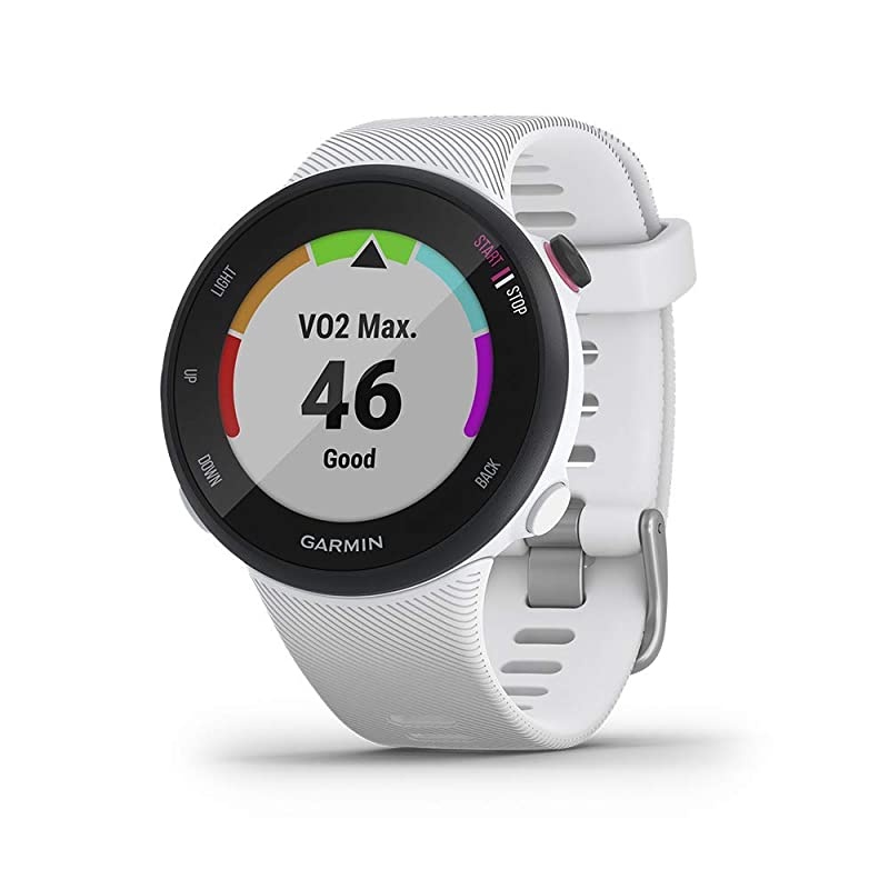 Forerunner 45s, 39MM Easy-to-Use GPS Running Watch with Coach Free Training Plan Support, White (Renewed)