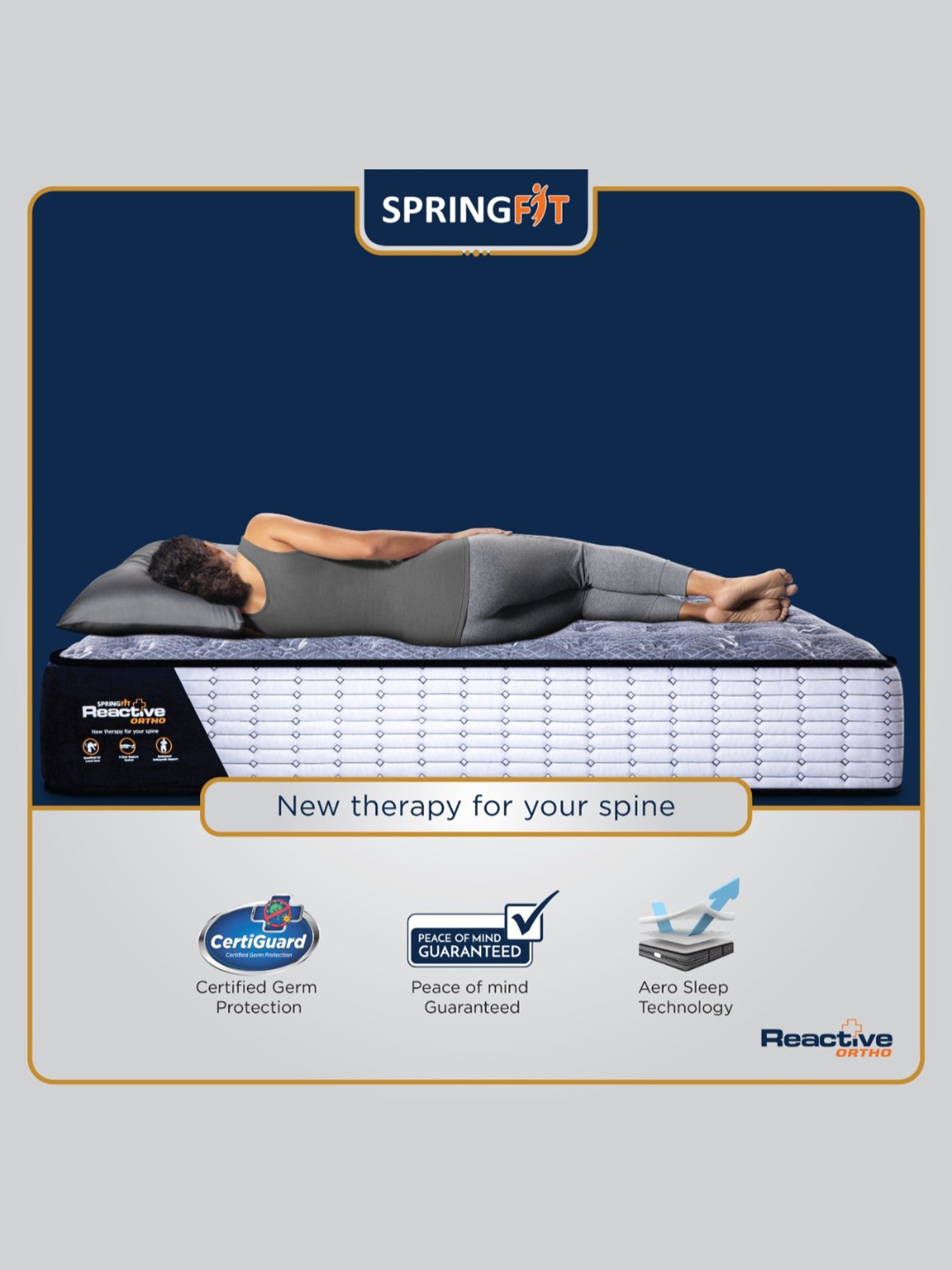 Springfit Reactive Ortho Memory Foam Back Support Luxury Bed Mattress 5 inch-Single Size(72x36x5)
