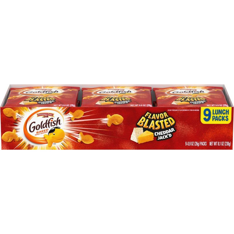 Pepperidge Farm Goldfish Flavor Blasted Cheddar Jack'd Crackers Multipack - 8.1oz/9ct