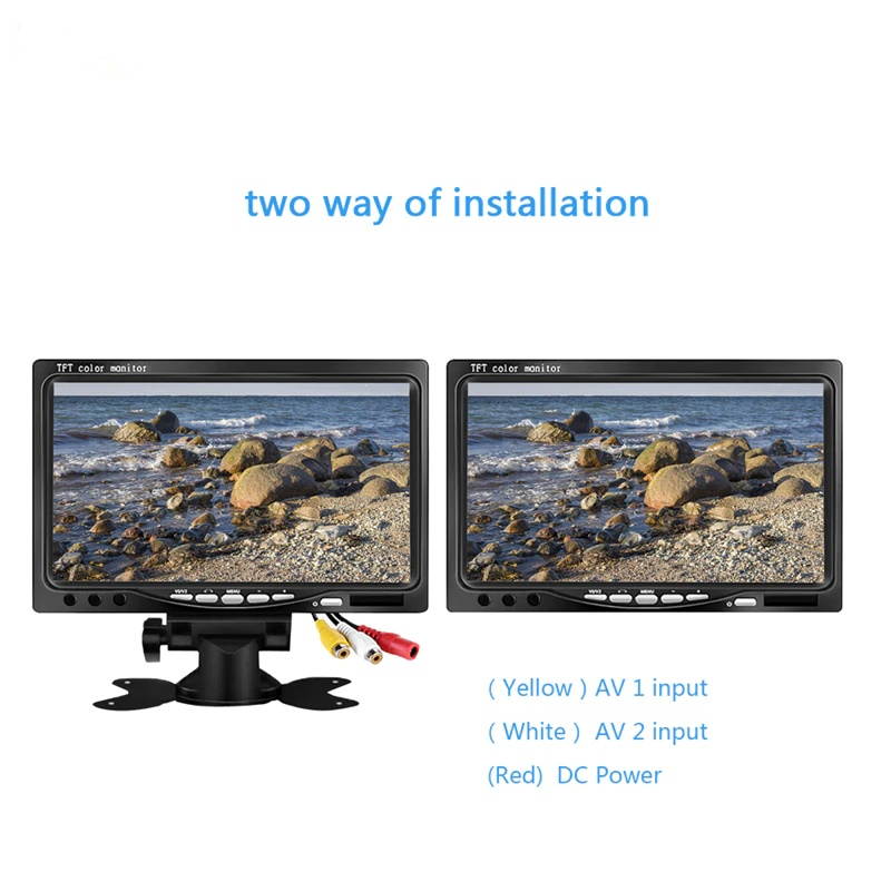 10.1" monitor 1024*600 2 AV Input for Car Reverse Rearview Camera CCTV mini lcd portable screen display small 7 inch Monitor pc
