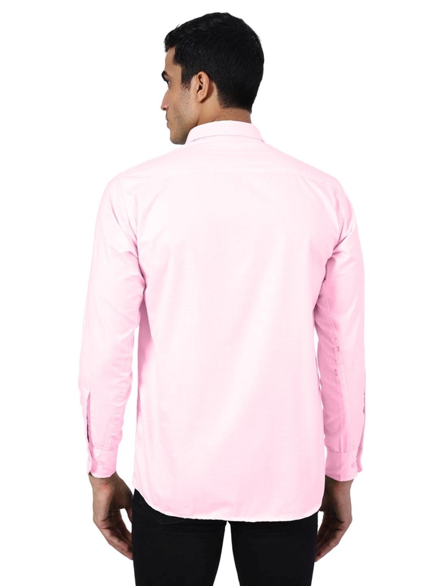 TAHVO Pink Cotton Slim Fit Shirt